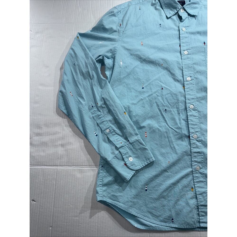 J Crew Men's L Classic Fit Long Sleeve Flex Oxford Shirt Sailboats Drinks - Picture 3 of 12